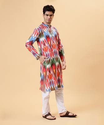 Multicolor ikat kurta 3