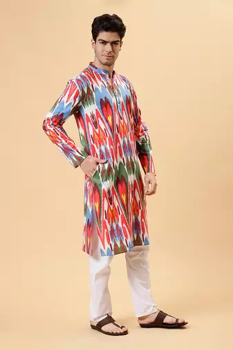 Multicolor ikat kurta