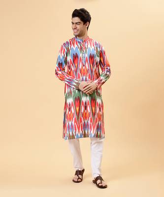 Multicolor ikat kurta 4