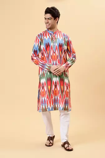 Multicolor ikat kurta