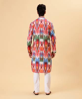 Multicolor ikat kurta 5