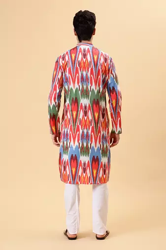 Multicolor ikat kurta