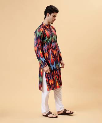 Navy ikat kurta 4