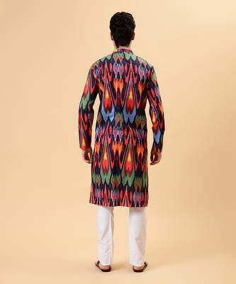 Navy ikat kurta 5
