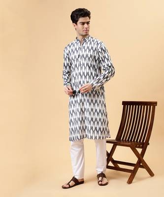 Smoke ikat kurta 1