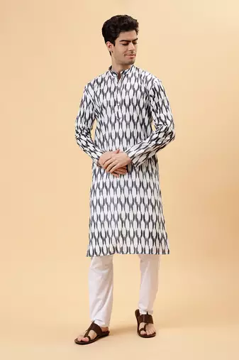 Smoke ikat kurta