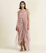 Dusty pink draped dress