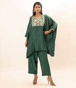 Sap green short kaftan set