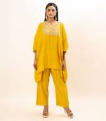 Yellow short kaftan set