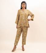 Dusty yellow short kurta set