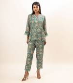 Dusty green short kurta set