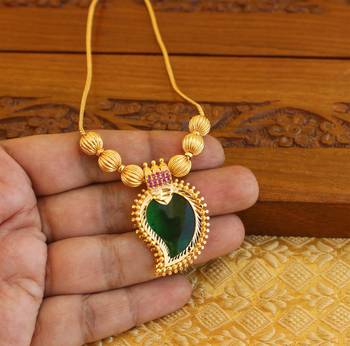 Kerala style gold platted mango palakka necklace 2