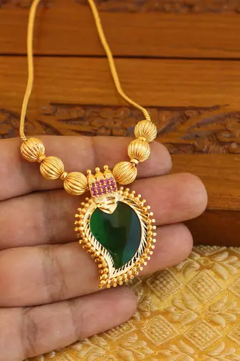 Kerala style gold platted mango palakka necklace