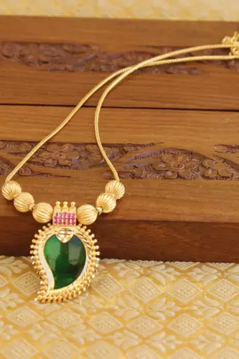 Kerala style gold platted mango palakka necklace