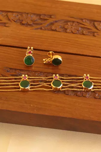 Kerala style palakka necklace set