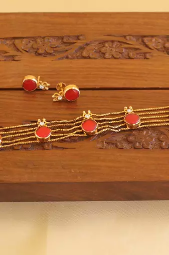 Kerala style palakka necklace set