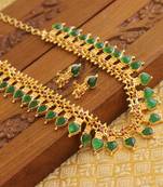 Kerala style gold platted palakka necklace set