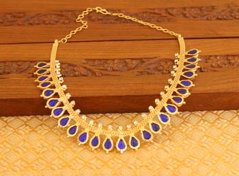 Kerala style gold platted palakka necklace 1