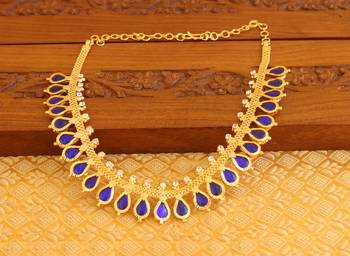Kerala style gold platted palakka necklace 3