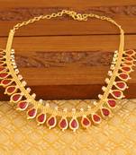 Kerala style gold platted palakka necklace