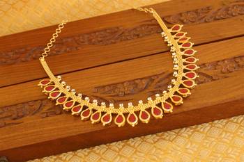 Kerala style gold platted palakka necklace 2