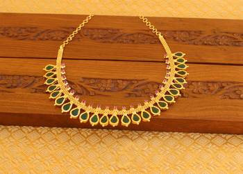 Kerala style gold platted palakka necklace 1
