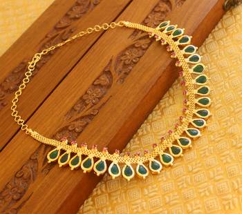 Kerala style gold platted palakka necklace 2