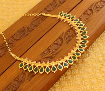 Kerala style gold platted palakka necklace 3