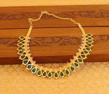 Kerala style gold platted palakka necklace 4