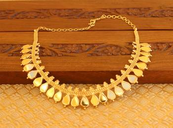 Kerala style gold platted palakka necklace 5