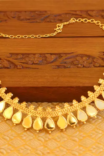 Kerala style gold platted palakka necklace