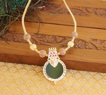 Kerala style gold platted palakka necklace 1