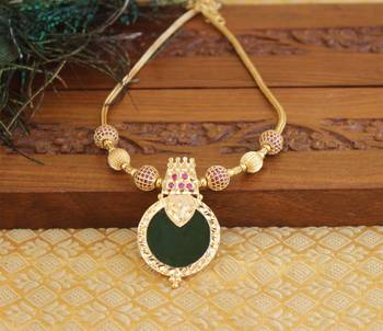 Kerala style gold platted palakka necklace 2