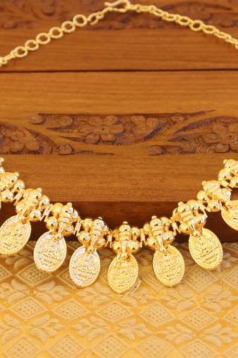 Kerala style gold platted lakshmi necklace