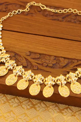 Kerala style gold platted lakshmi necklace