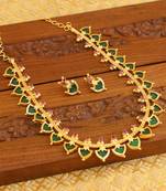 Kerala style gold platted palakka necklace set