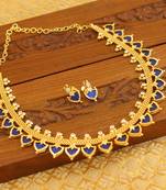 Kerala style gold platted palakka necklace set