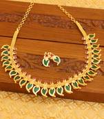 Kerala style gold platted mango palakka necklace set