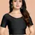 Black Cotton Lycra Fully Stretchable Round Neck Readymade Blouse With Half Sleeve