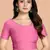 Baby Pink Cotton Lycra Fully Stretchable Round Neck Readymade Blouse With Half Sleeve