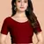 Maroon Cotton Lycra Fully Stretchable Round Neck Readymade Blouse With Half Sleeve