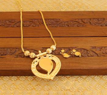 Kerala style gold platted mango palakka necklace set 3