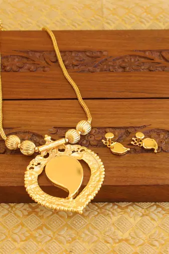 Kerala style gold platted mango palakka necklace set