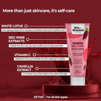 Red wine face wash for anti-aging & reduces wrinkles | boost collagen-all skin type- 100ml 4