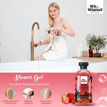 Strawberry shower gel | reduce sun damage | improve skin tone, moisturization | deep claning | 300ml 5