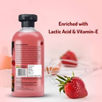 Strawberry shower gel | reduce sun damage | improve skin tone, moisturization | deep claning | 300ml 7