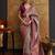 Dusty rose pink colour silk woven designer saree