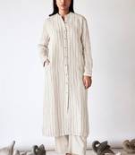 Mushroom cream linen Kurta set