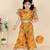 Kids farm girls  silk printed &  embellished crop top & palazzo set