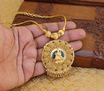 Kerala style gold platted palakka lakshmi necklace 2